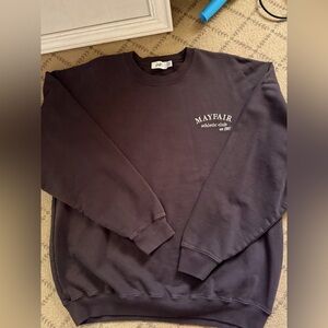 Mayfair The Label athletic club embroidered Brown thick mid-weight sweatshirt OS